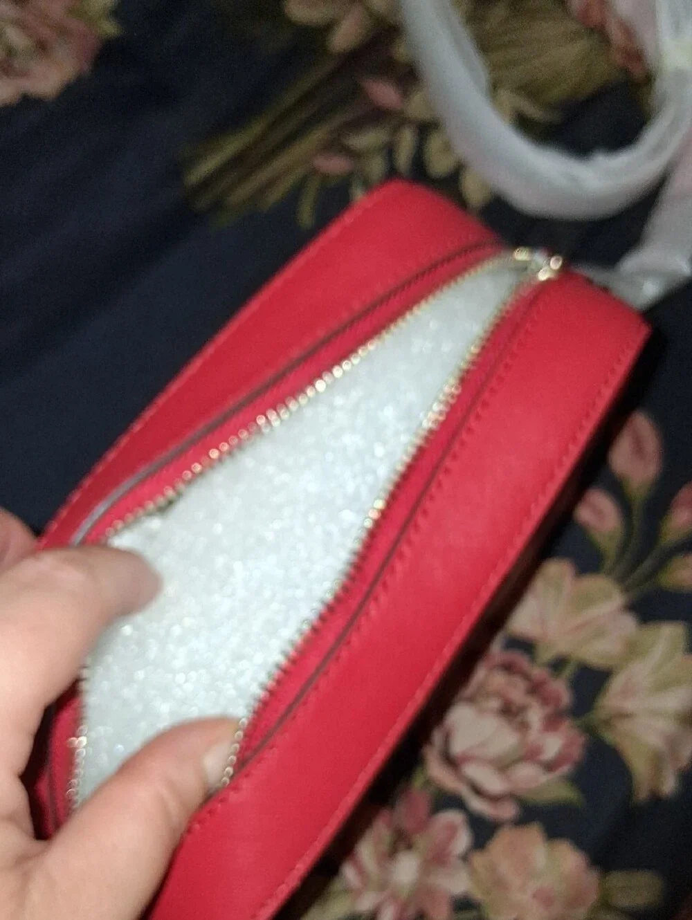 kate spade bright red Saffiano crossbody bag